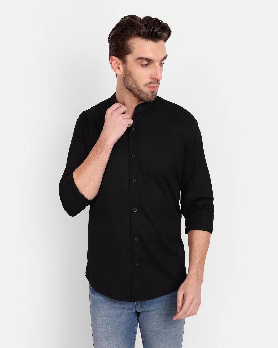 Buy Men's Black Slim Fit Shirt Online at Bewakoof