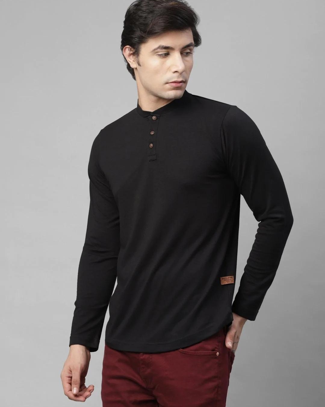 Shop Men's Black Slim Fit T-shirt-Back