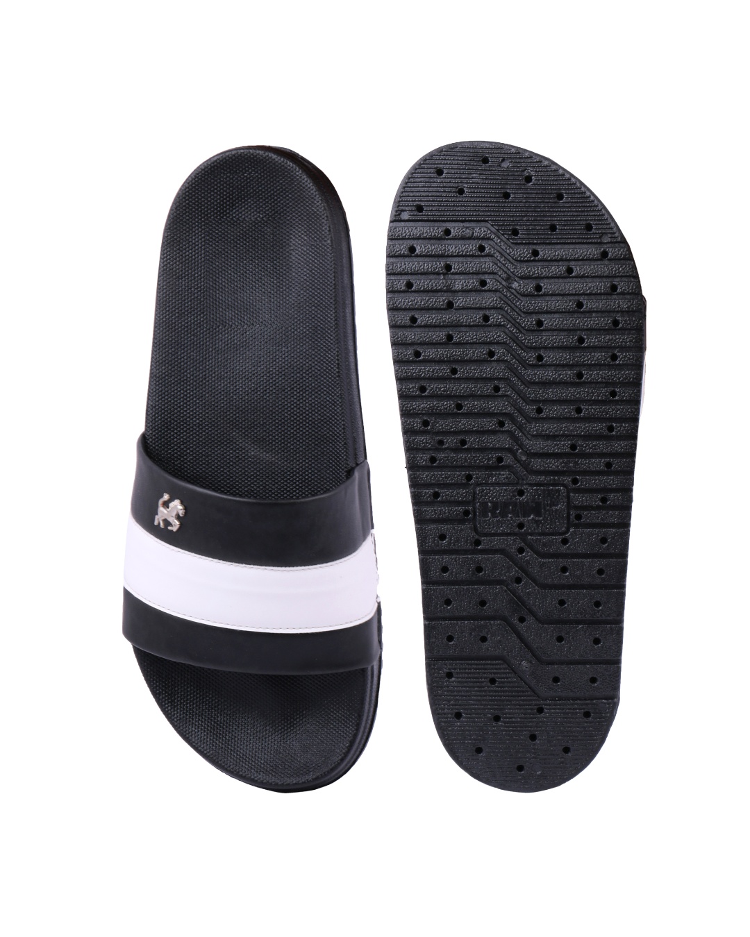 Shop Men's Black Slip-On Sliders-Back