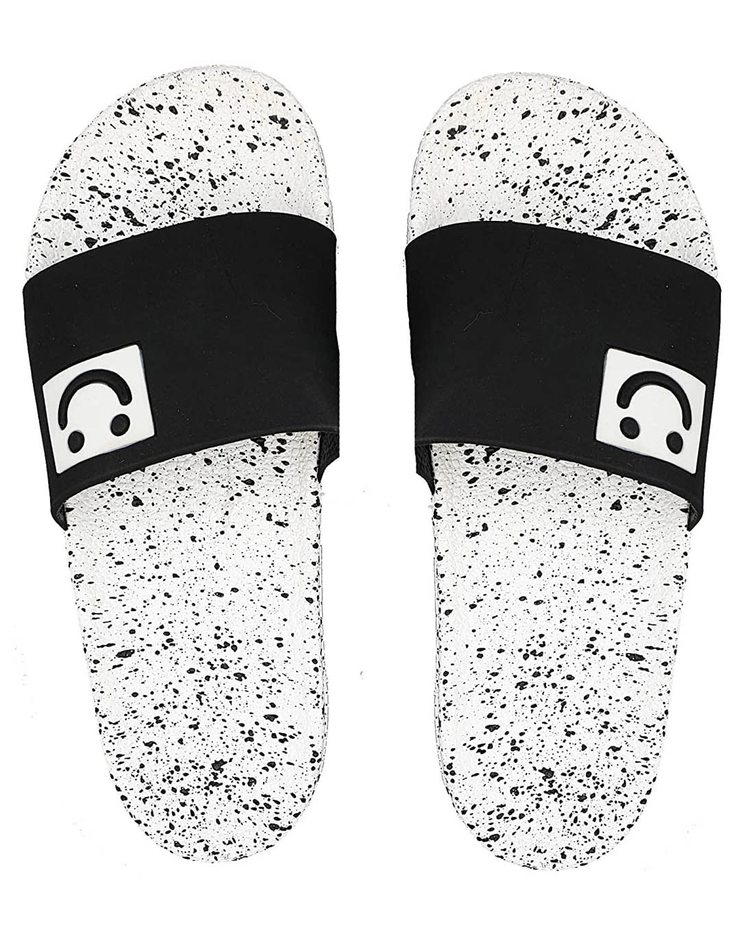 Shop Men's Black Smiley Flip Flops & Sliders-Back