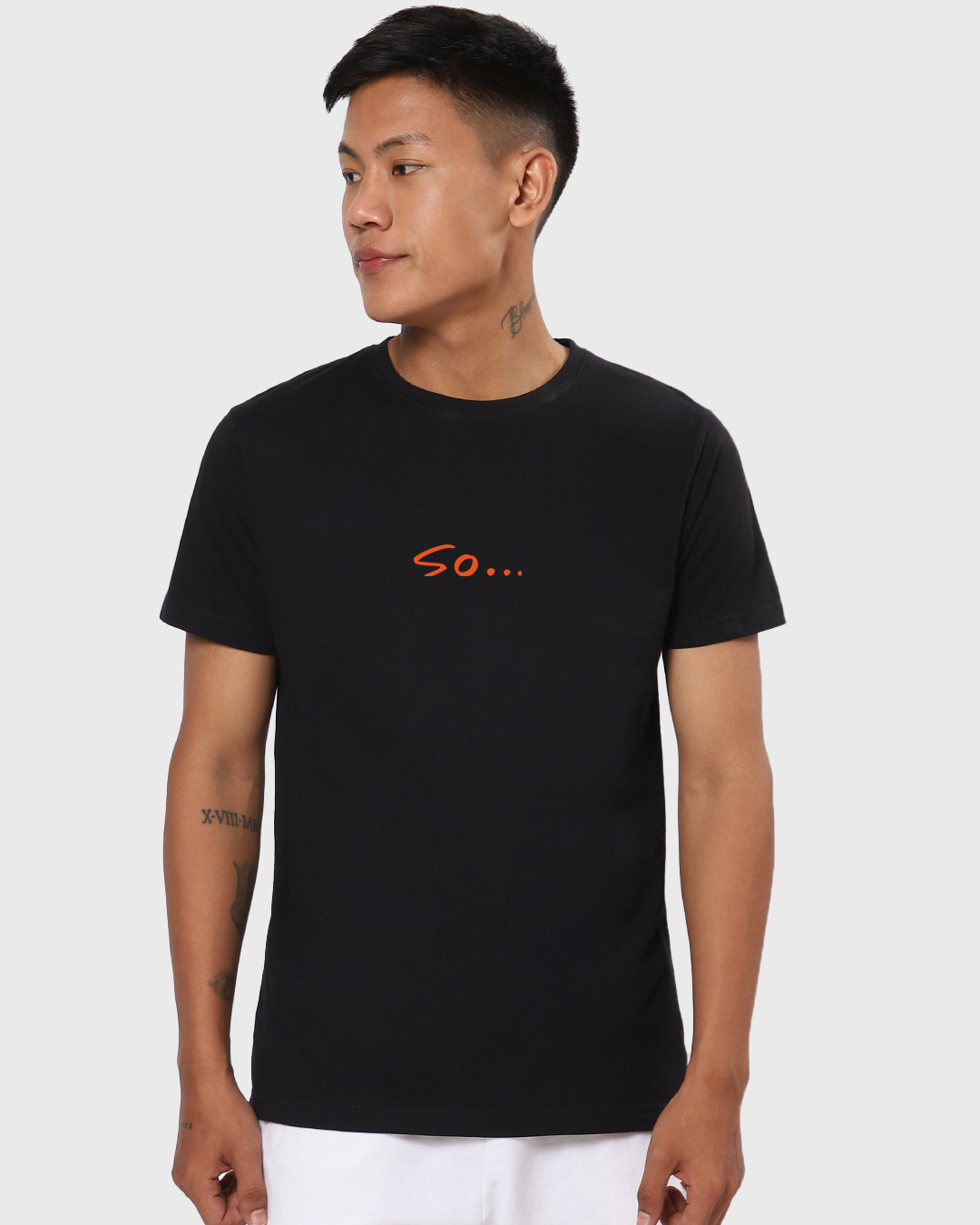 Shop Men's Black So Typography T-shirt-Back