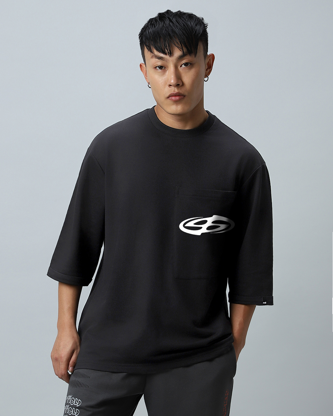 Shop Men's Black Socially Awkward Graphic Printed Super Loose Fit T-shirt-Back