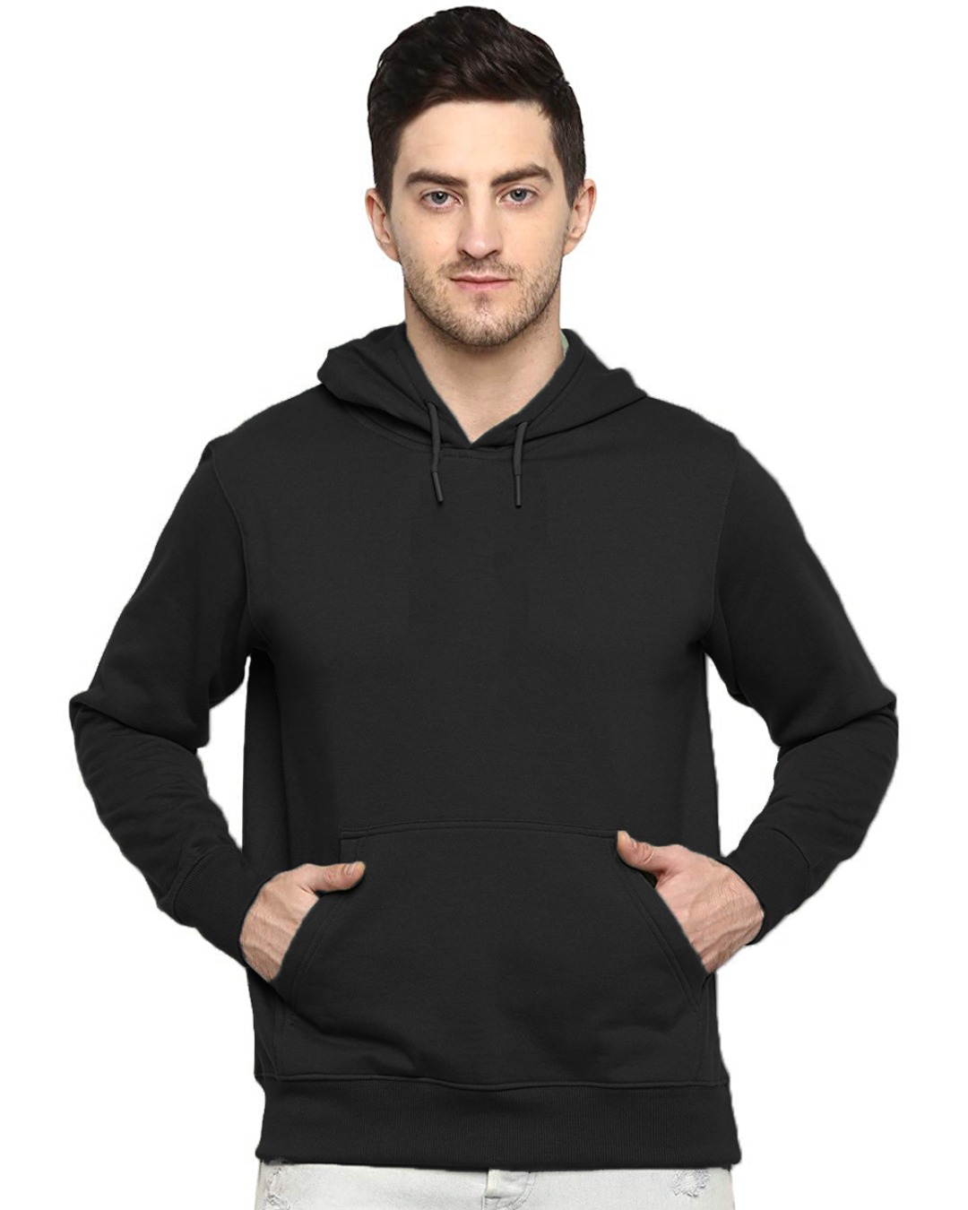 Buy Men's Black Solid Regular Fit Hoodie Online at Bewakoof
