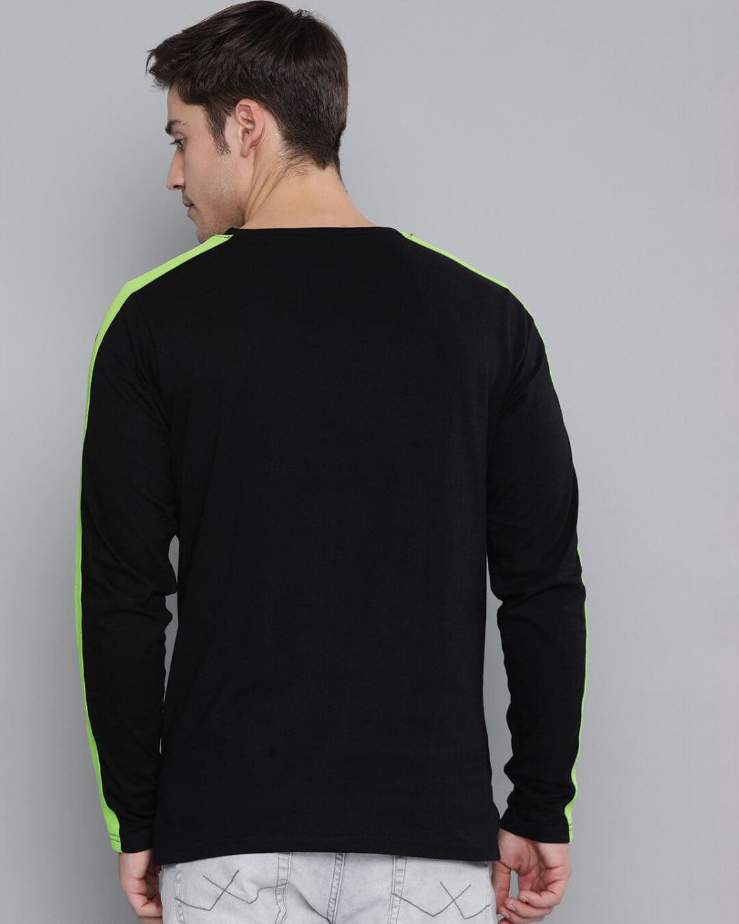 Shop Men's Black Solid T-shirt-Back
