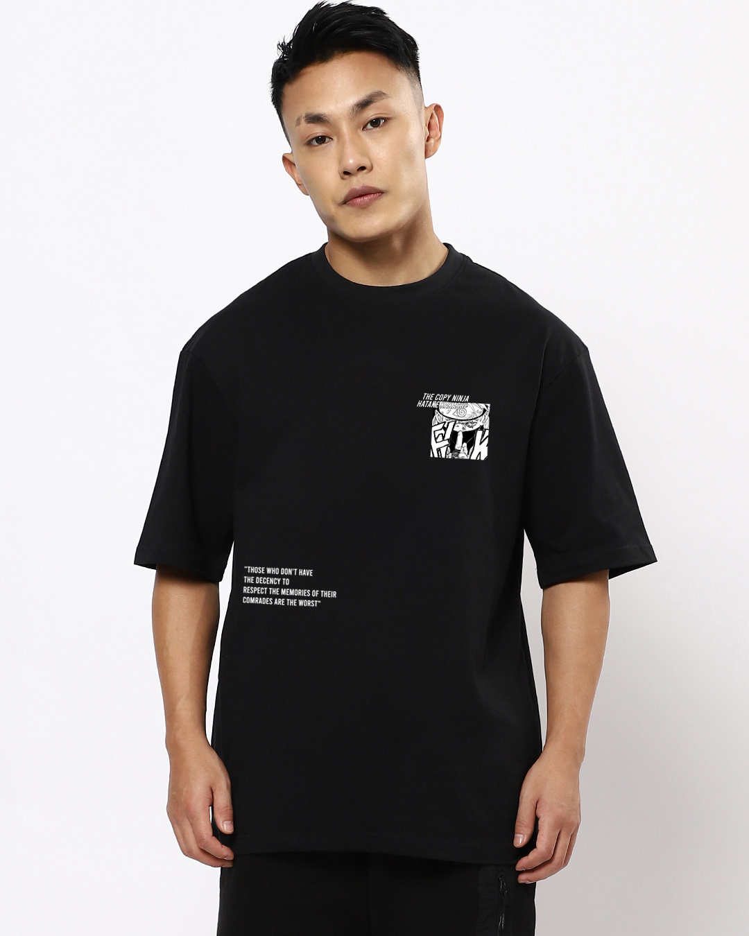 Buy Men's Black Son of White Fang Graphic Printed Oversized T-shirt ...