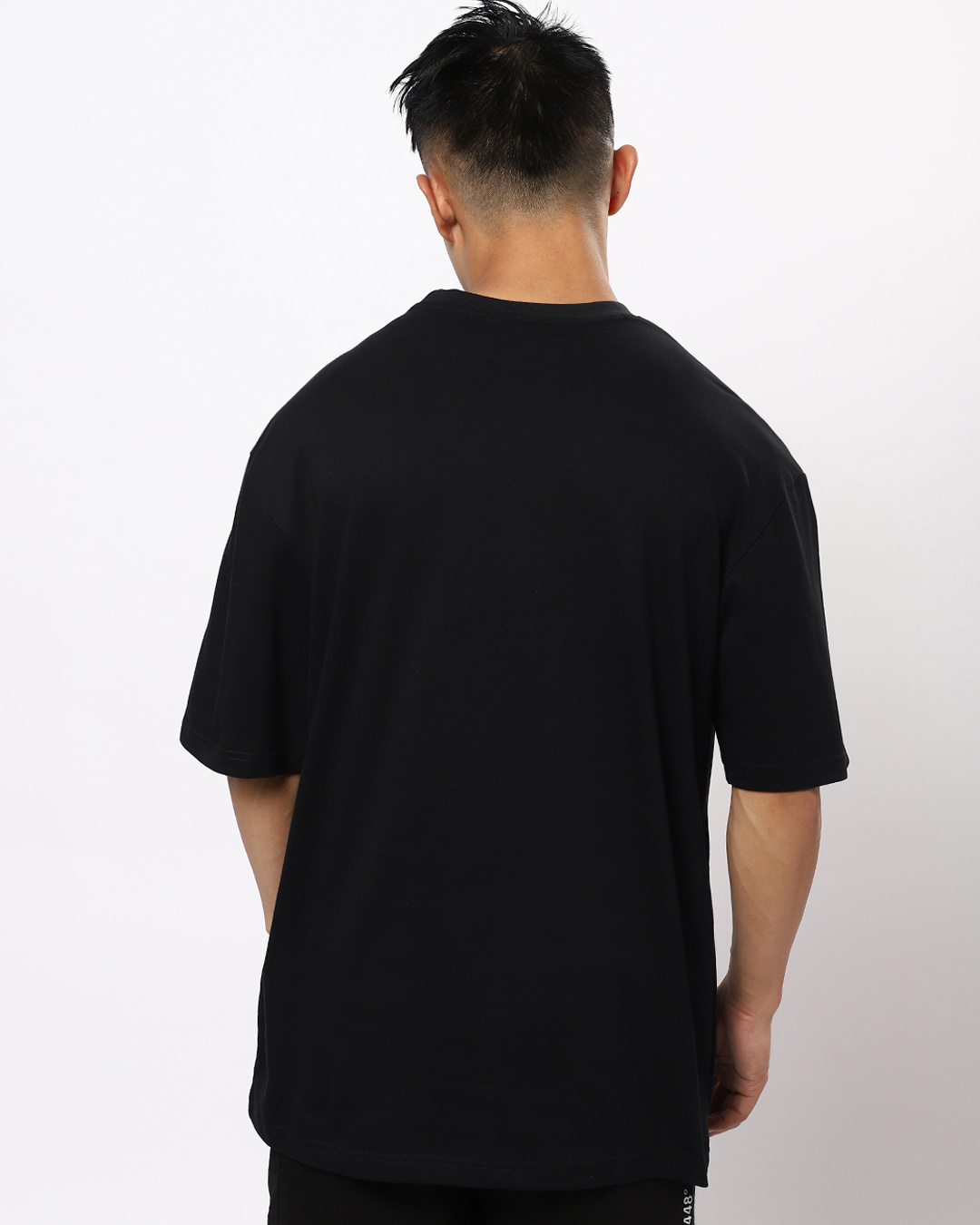 Shop Men's Black Spider Blend Graphic Printed Oversized T-shirt-Back
