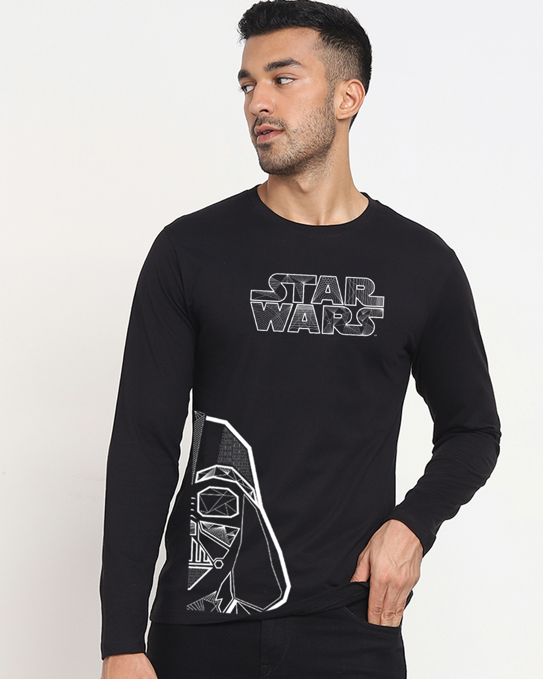 Shop Men's Black Star Wars T-shirt-Back