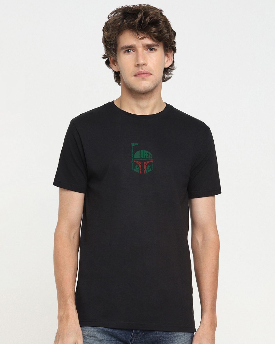 Shop Men's Black Star Wars Typography T-shirt-Back