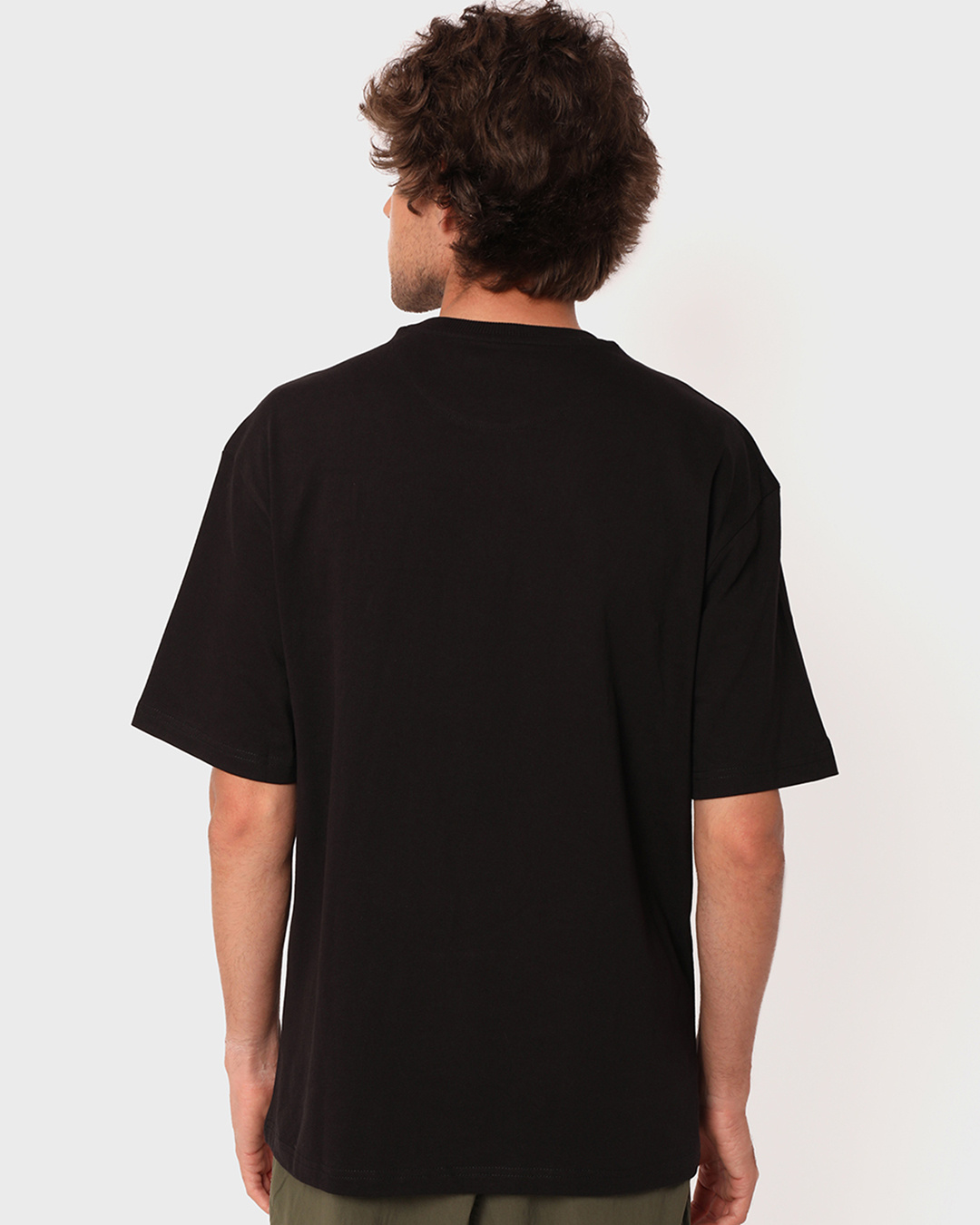 Shop Men's Black Strak (Glow In Dark) Oversized T-shirt-Back