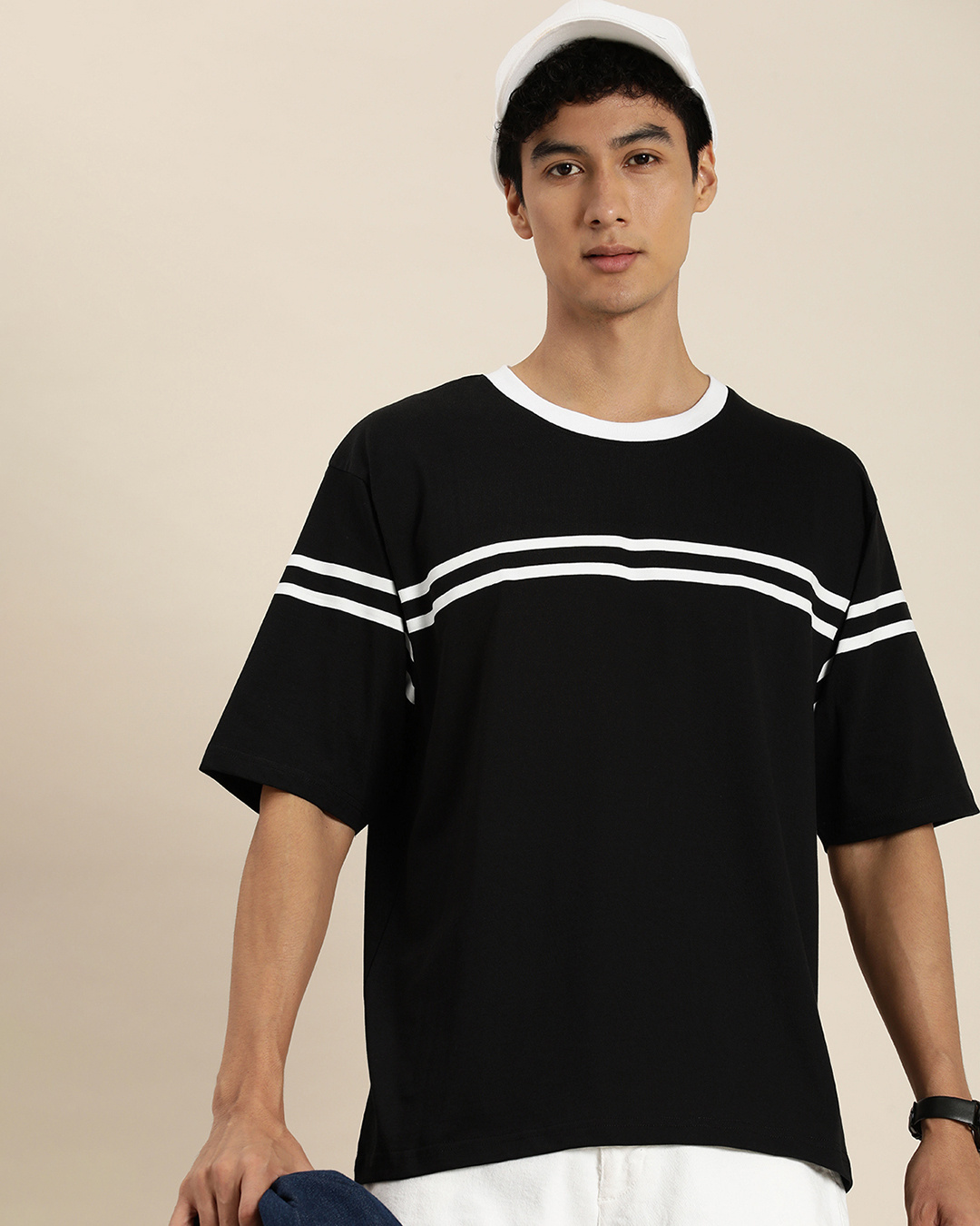 Cool Stripe Oversize Tee Black main image 0