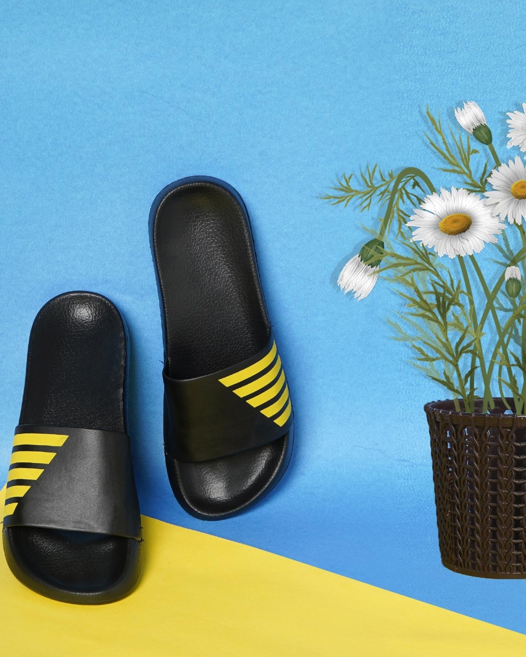 bewakoof black sliders