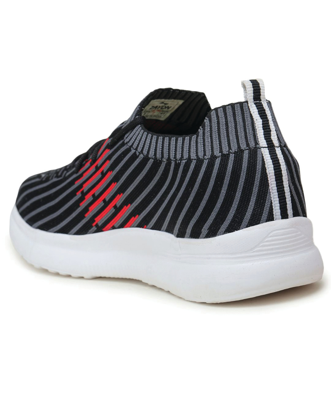 Shop Men's Black Striped Sports Shoes-Back