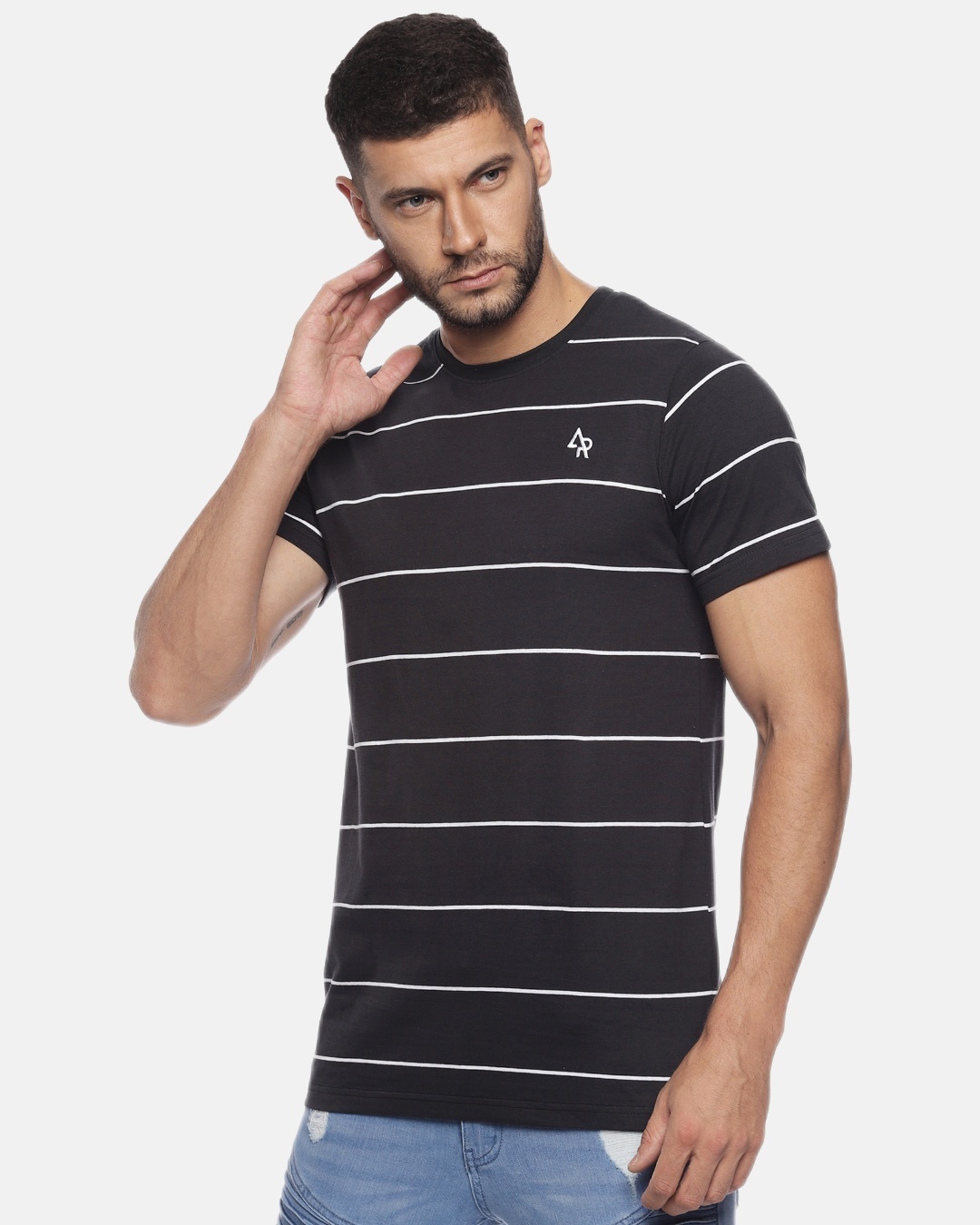 CLOSED Men's Striped T-Shirt - Magma Black