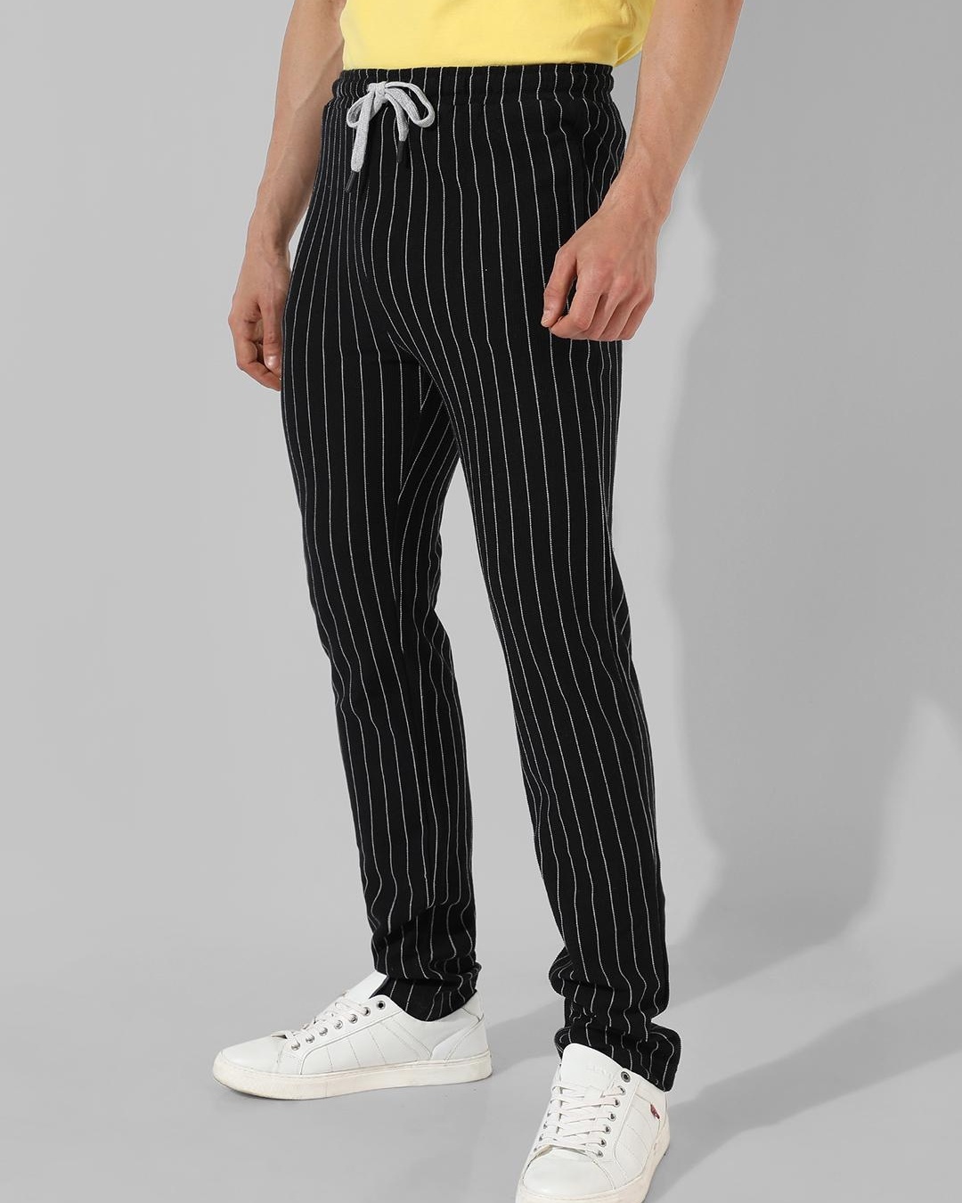 Shop Men's Black Striped Track Pants-Back