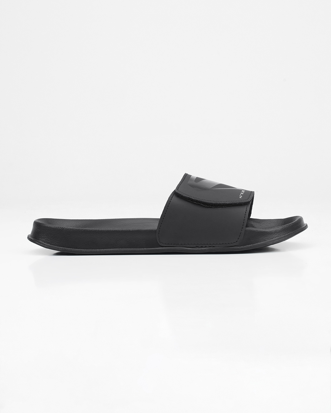 Shop Men's Black Superman Shadow Printed Velcro Sliders-Back