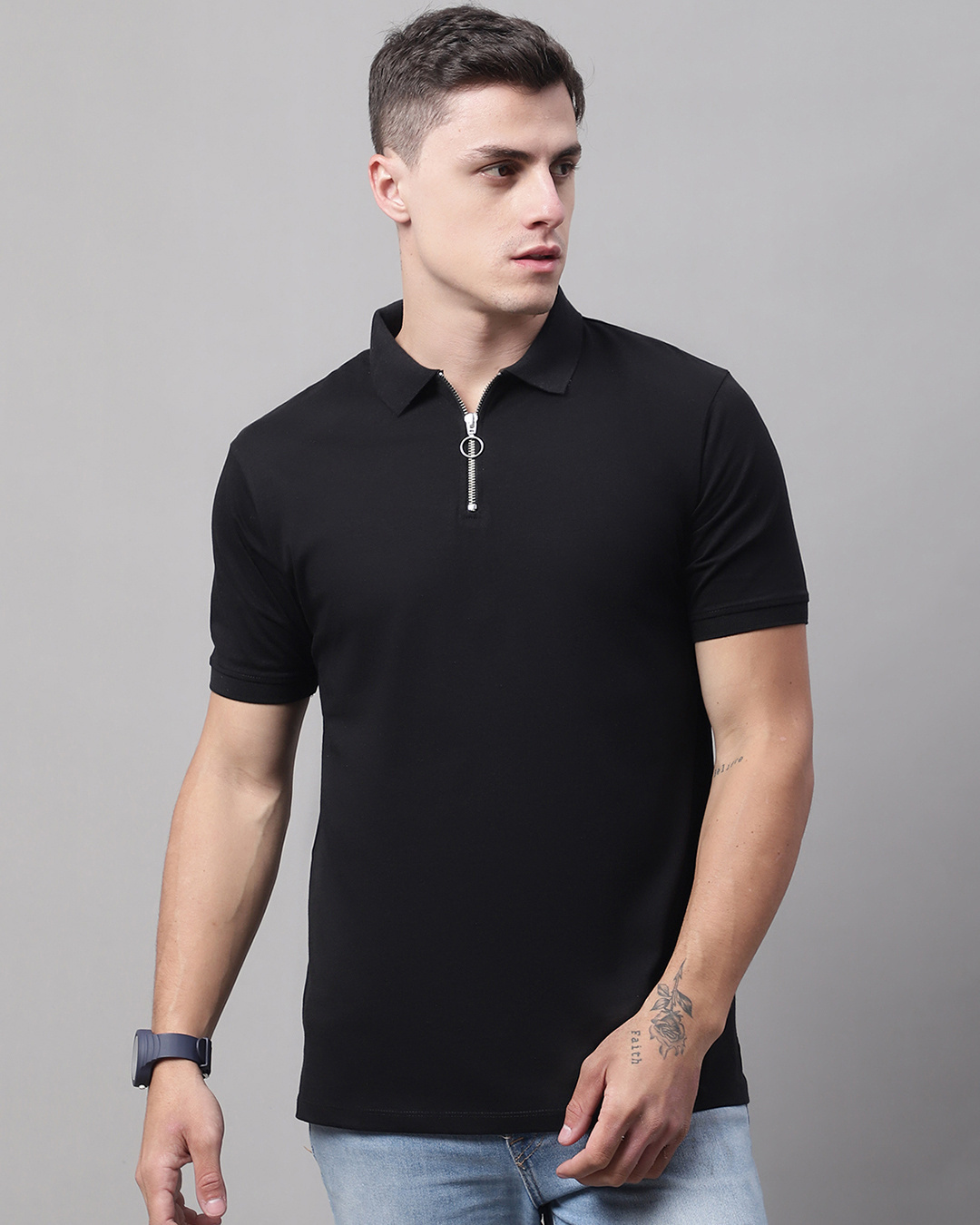 Buy Men's Black T-shirt Online at Bewakoof