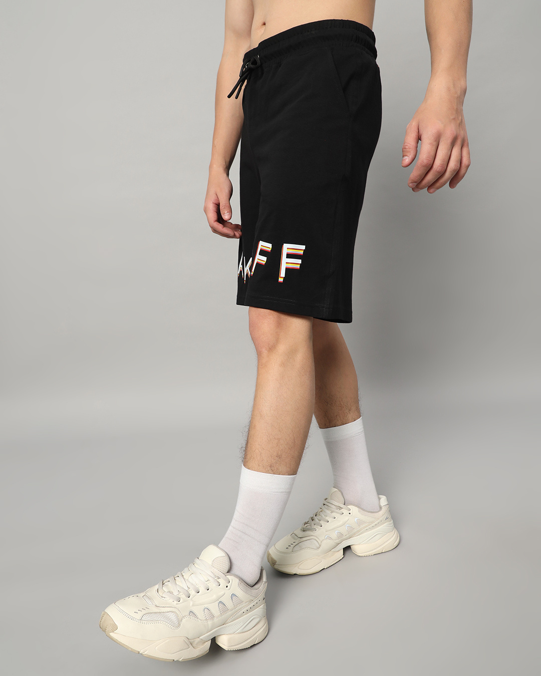 Shop Men's Black Take Off Typography Relaxed Fit Shorts-Back