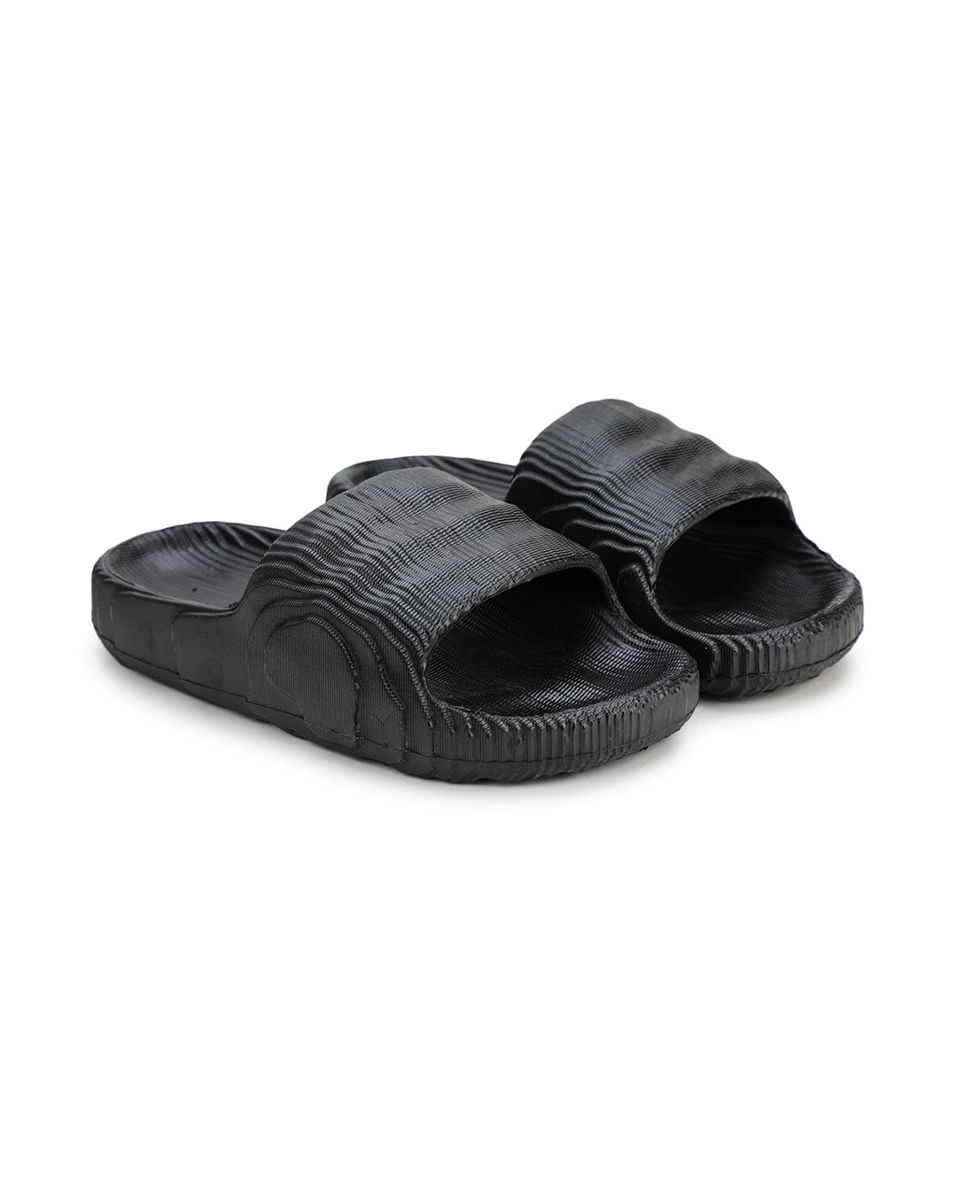 Shop Men's Black Textured Sliders-Back