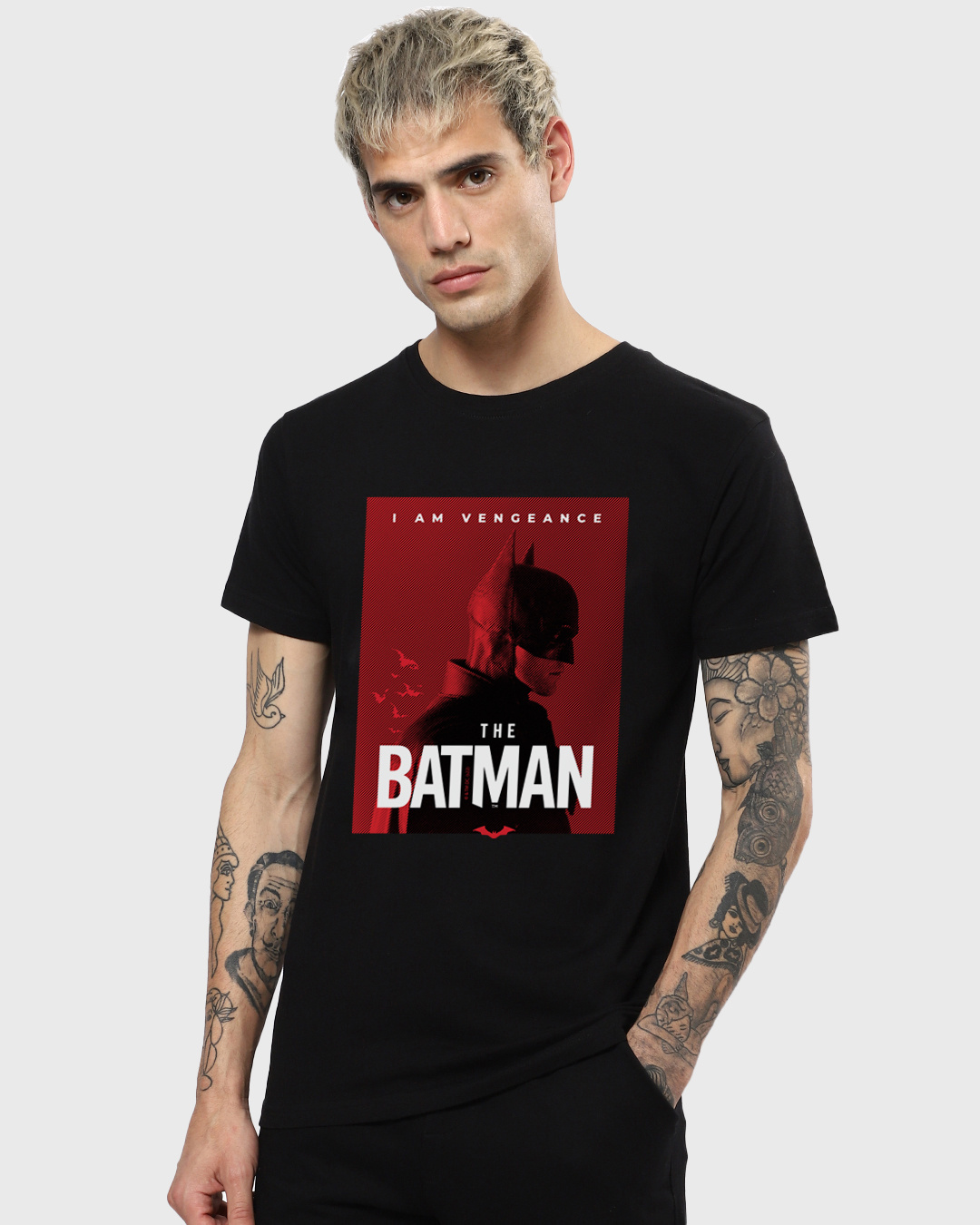 Buy Men's Black The Batman Printed T-shirt Online at Bewakoof