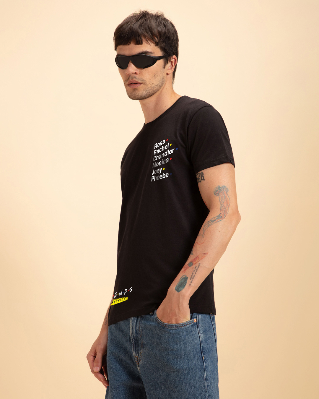 Shop Men's Black The Reunion Graphic Printed T-shirt-Back