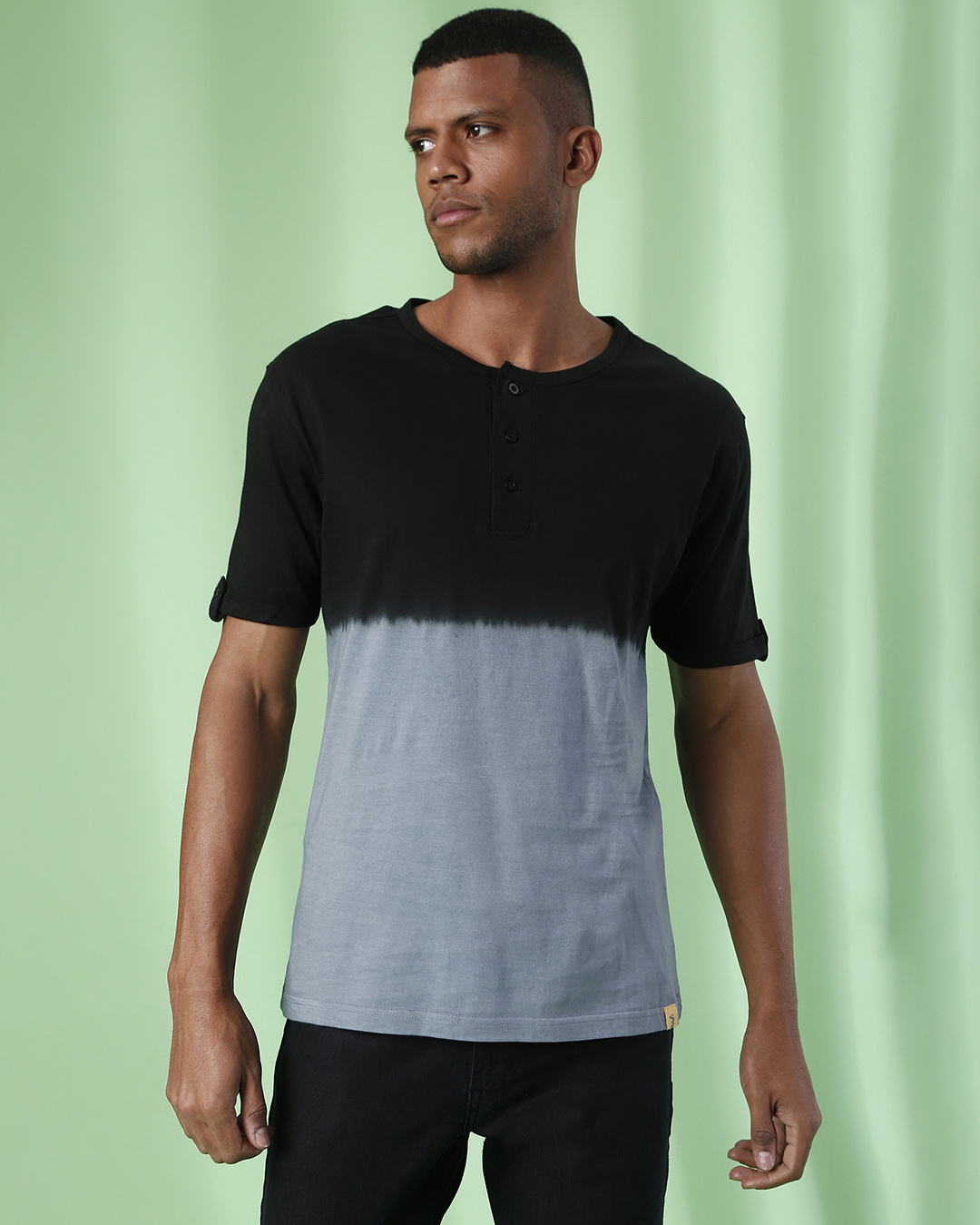 mens black and white tie dye shirt