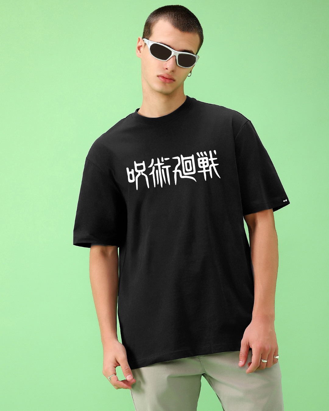Shop Men's Black Toji Graphic Printed Oversized T-shirt-Back
