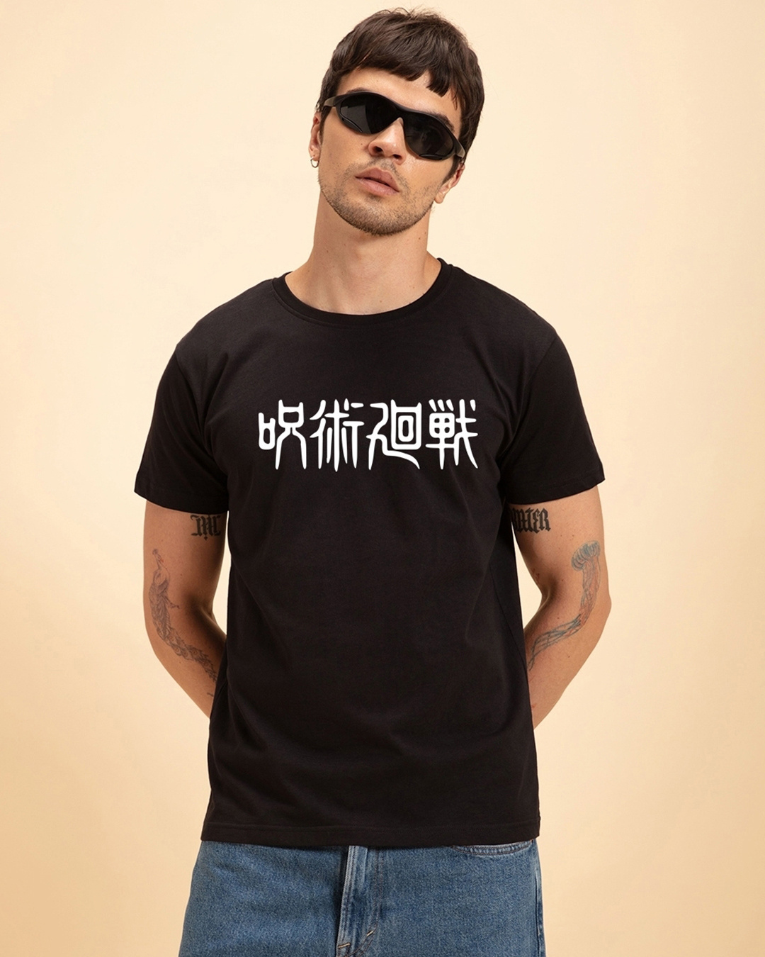 Shop Men's Black Toji Graphic Printed T-shirt-Back