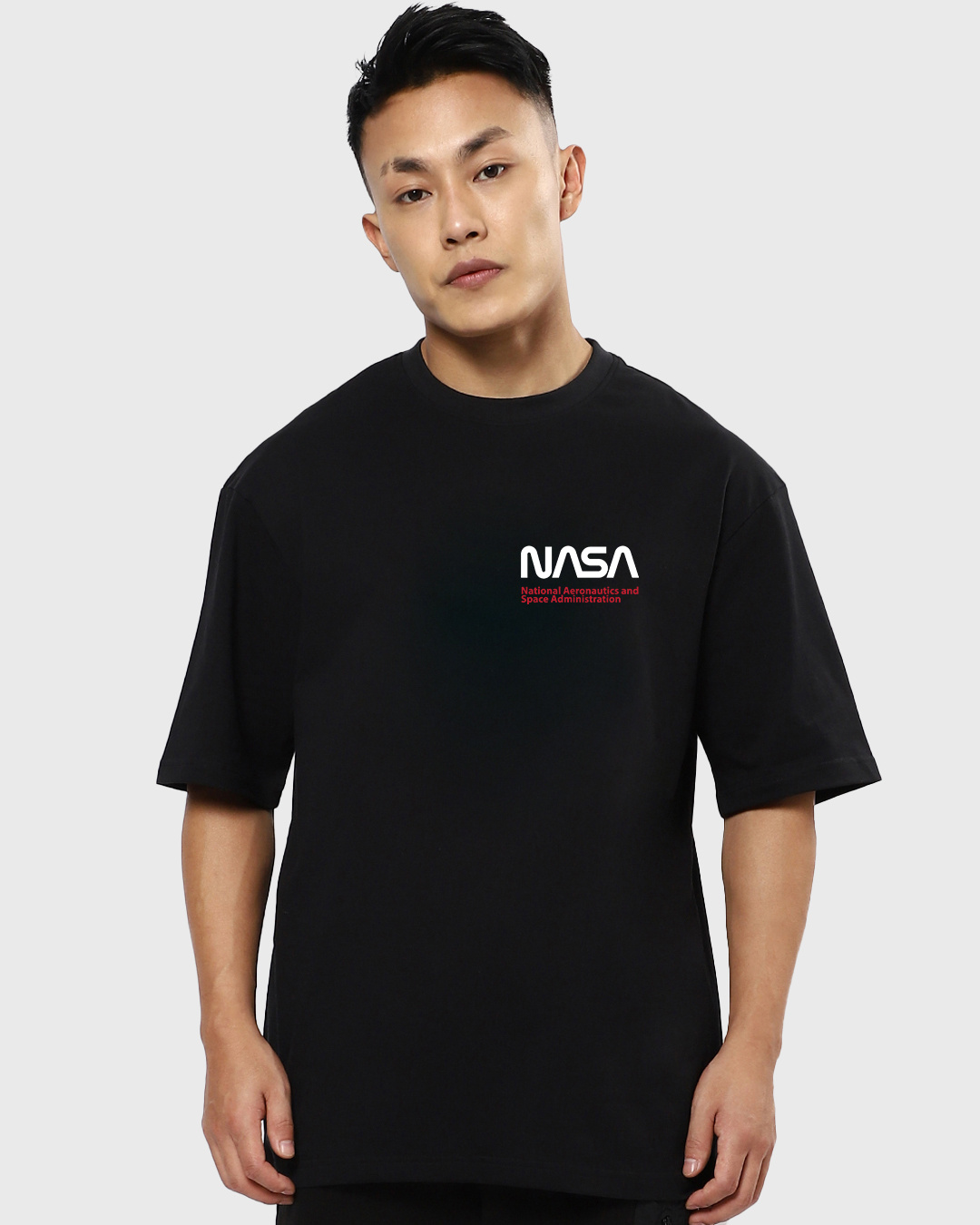 Shop Men's Black Too Alien For Earth Graphic Printed Oversized T-shirt-Back