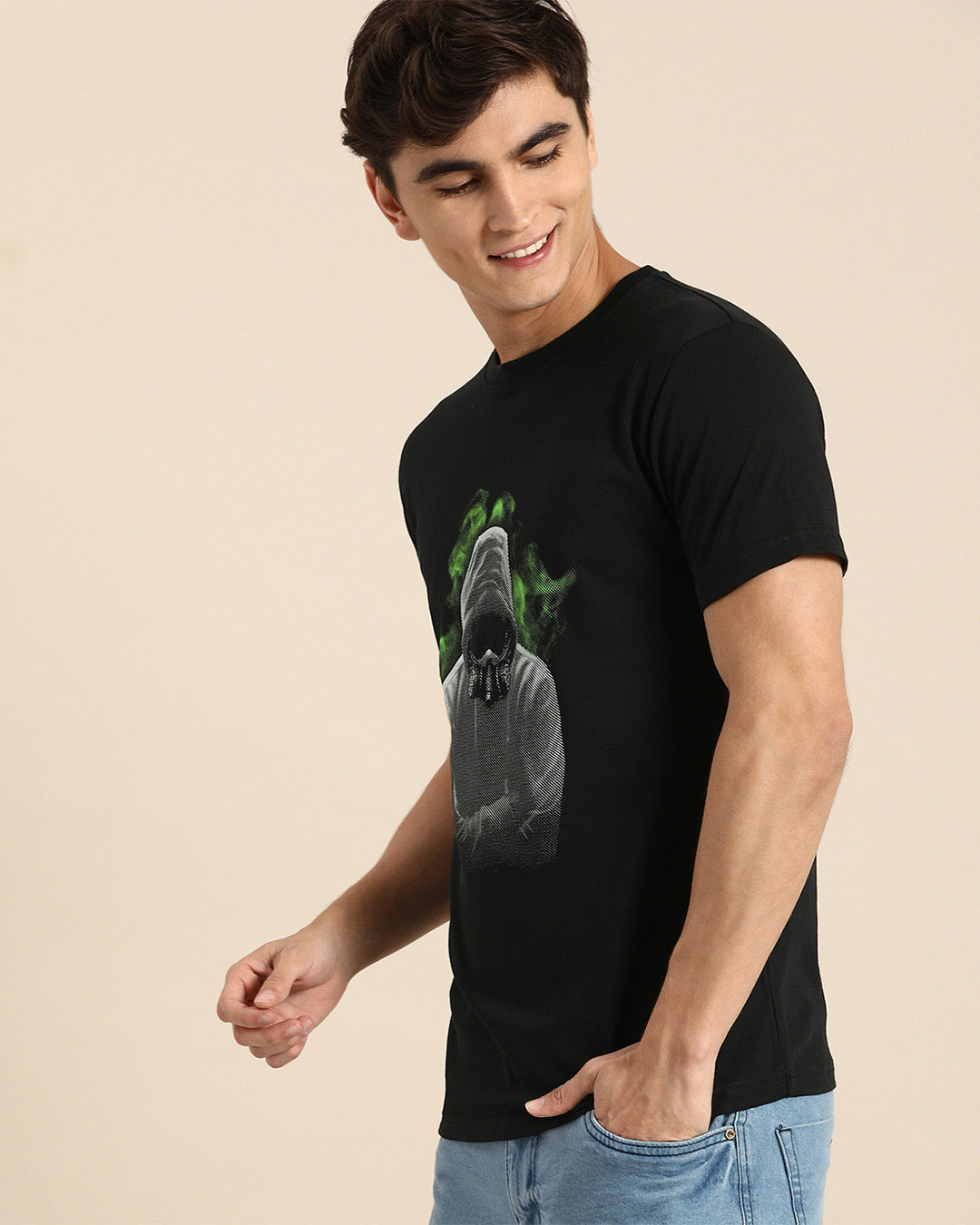 Shop Men's Black Toxic Human T-shirt-Back