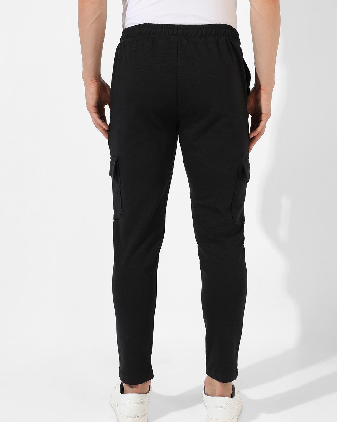 Shop Men's Black Track Pants-Back