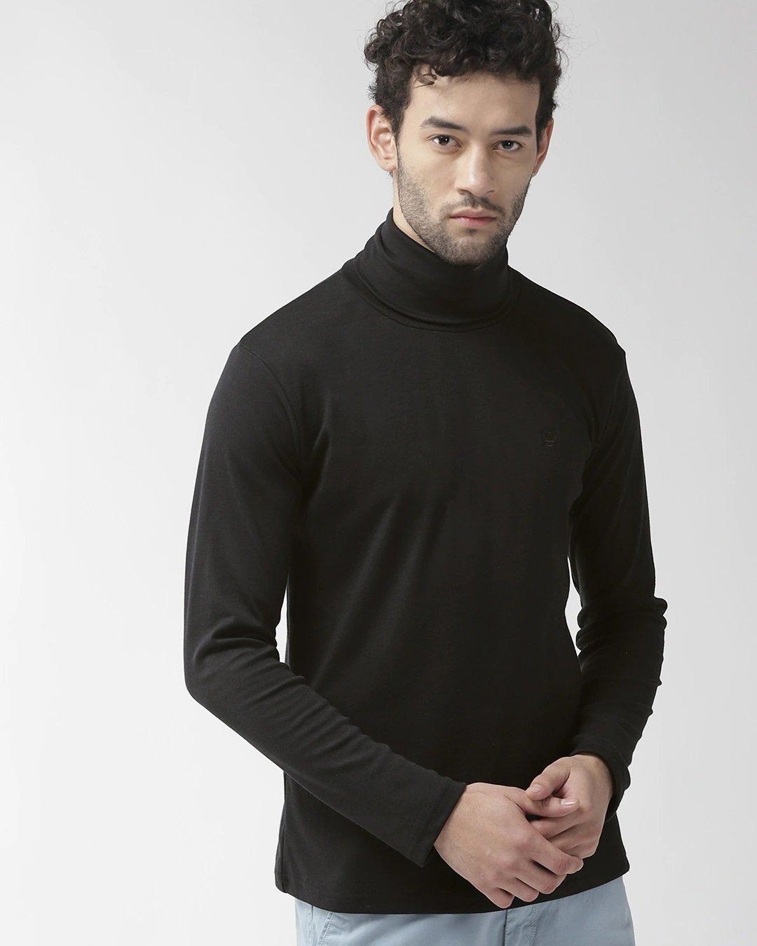 Buy Men's Black Slim Fit T-shirt Online at Bewakoof