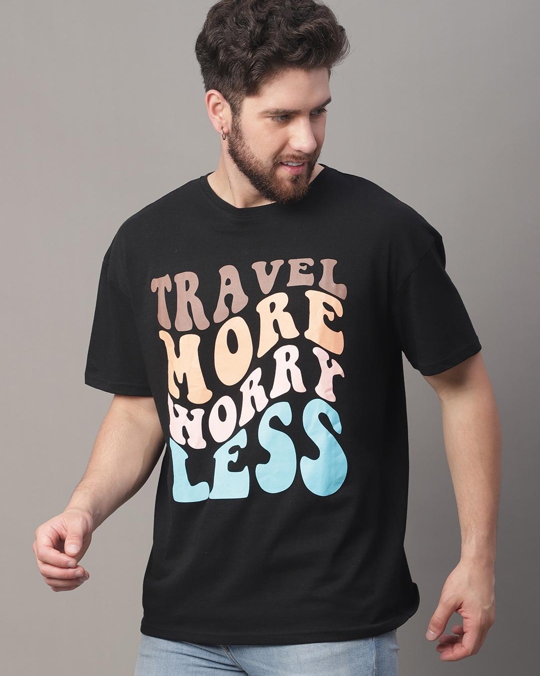 Buy Mens Black Typography Super Loose Fit T Shirt Online At Bewakoof 3942