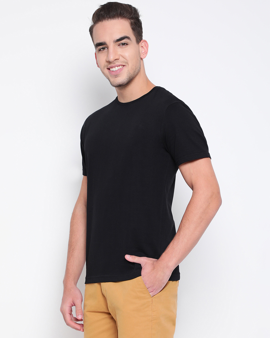 Shop Men's Black Typography T-shirt-Back