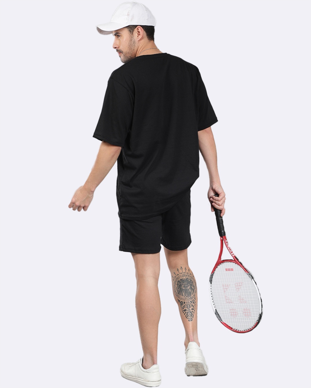Shop Men's Black Typography Oversized Co-ordinates 5-Back