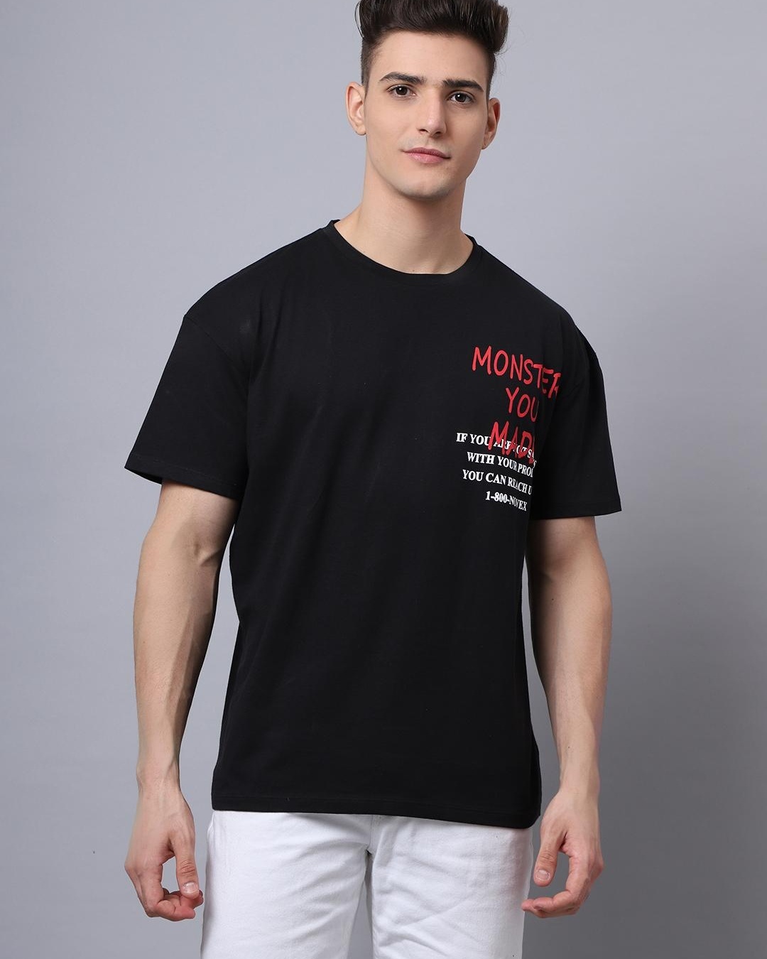 Buy Mens Black Typography Oversized T Shirt Online At Bewakoof 7512