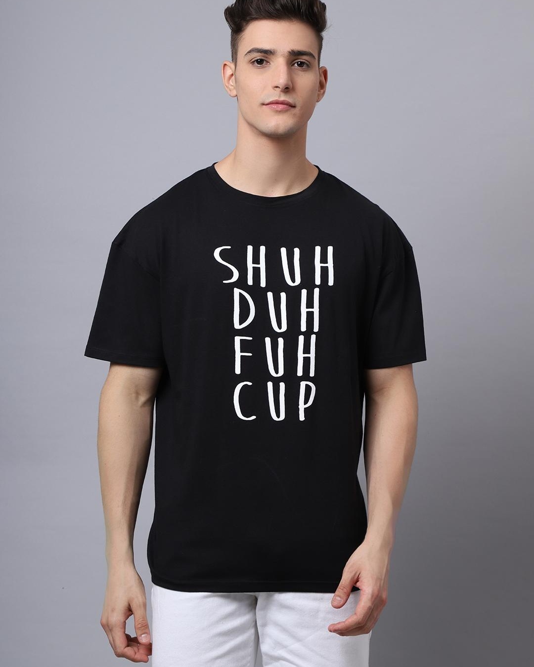 Buy Mens Black Typography Oversized T Shirt For Men Black Online At Bewakoof 9158