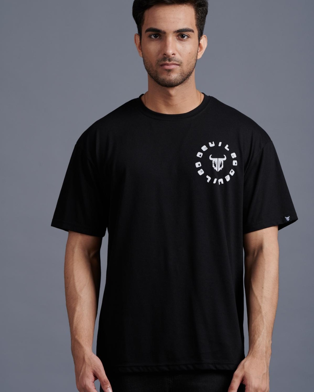 Shop Men's Black Typography T-shirt-Back