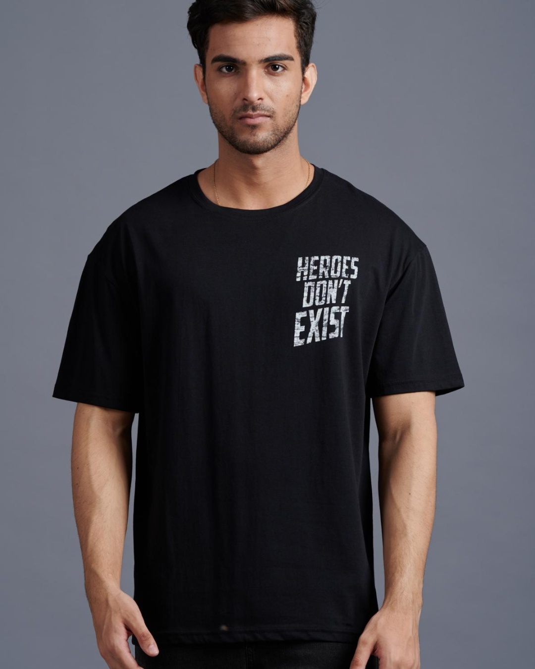Shop Men's Black Typography T-shirt-Back