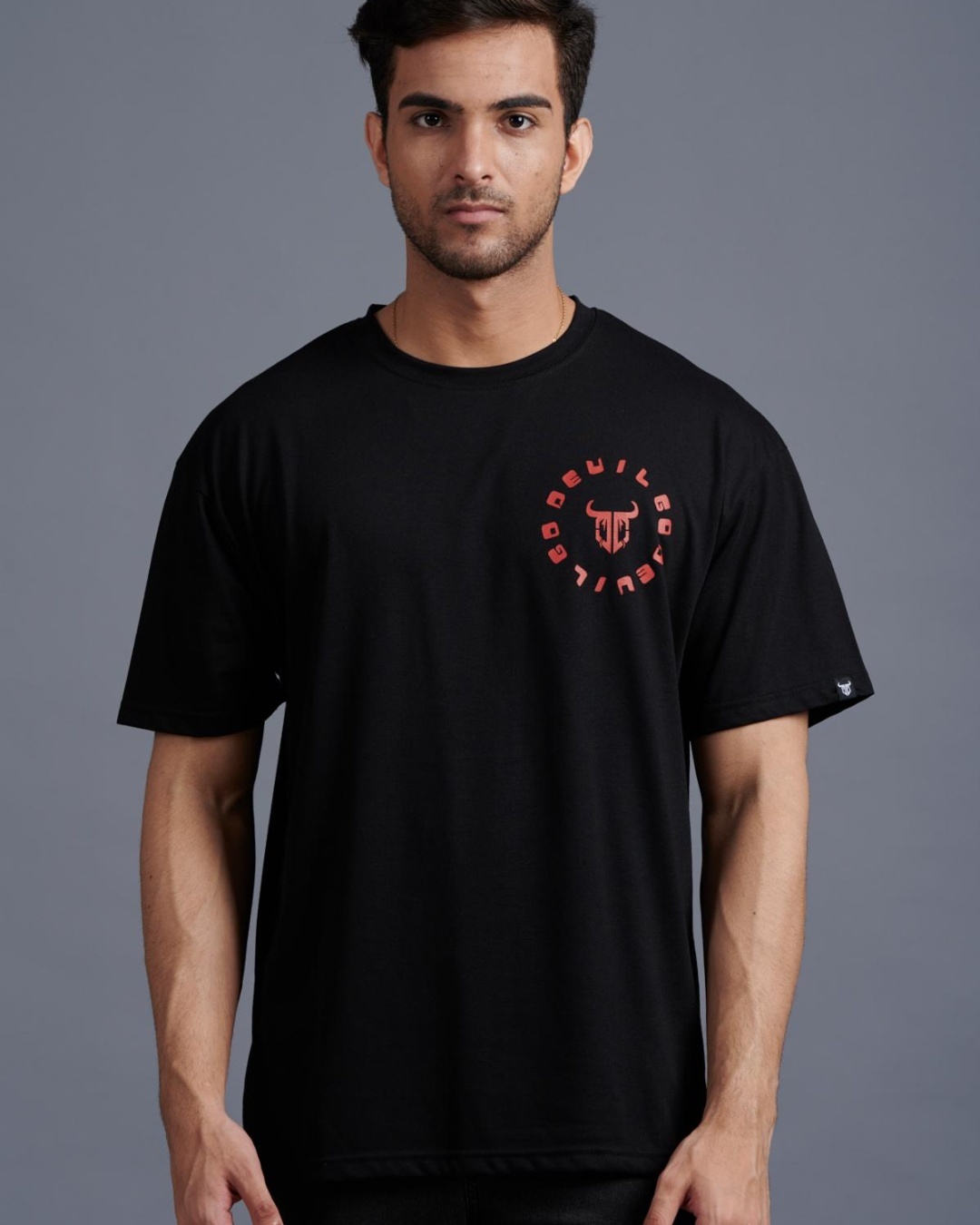 Shop Men's Black Typography T-shirt-Back