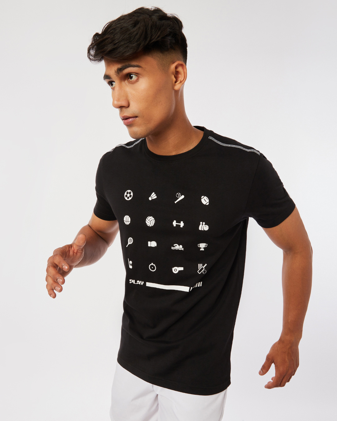 Buy Men's Black Typography Printed T-shirt Online at Bewakoof