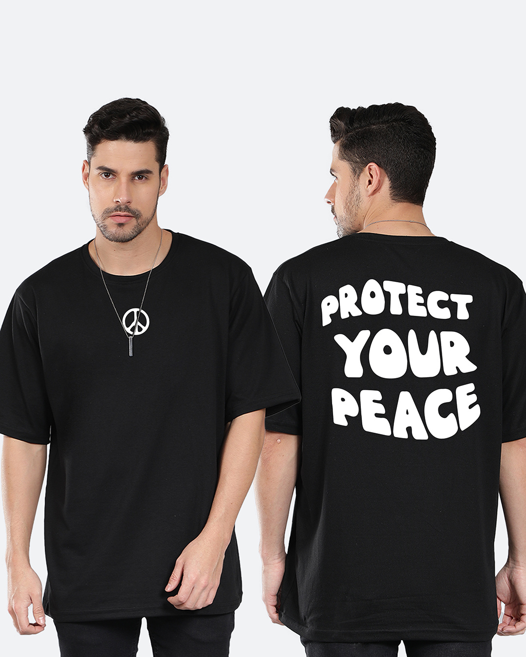 Buy Mens Black Typography Puff Protect Oversized T Shirt For Men Black Online At Bewakoof 8956