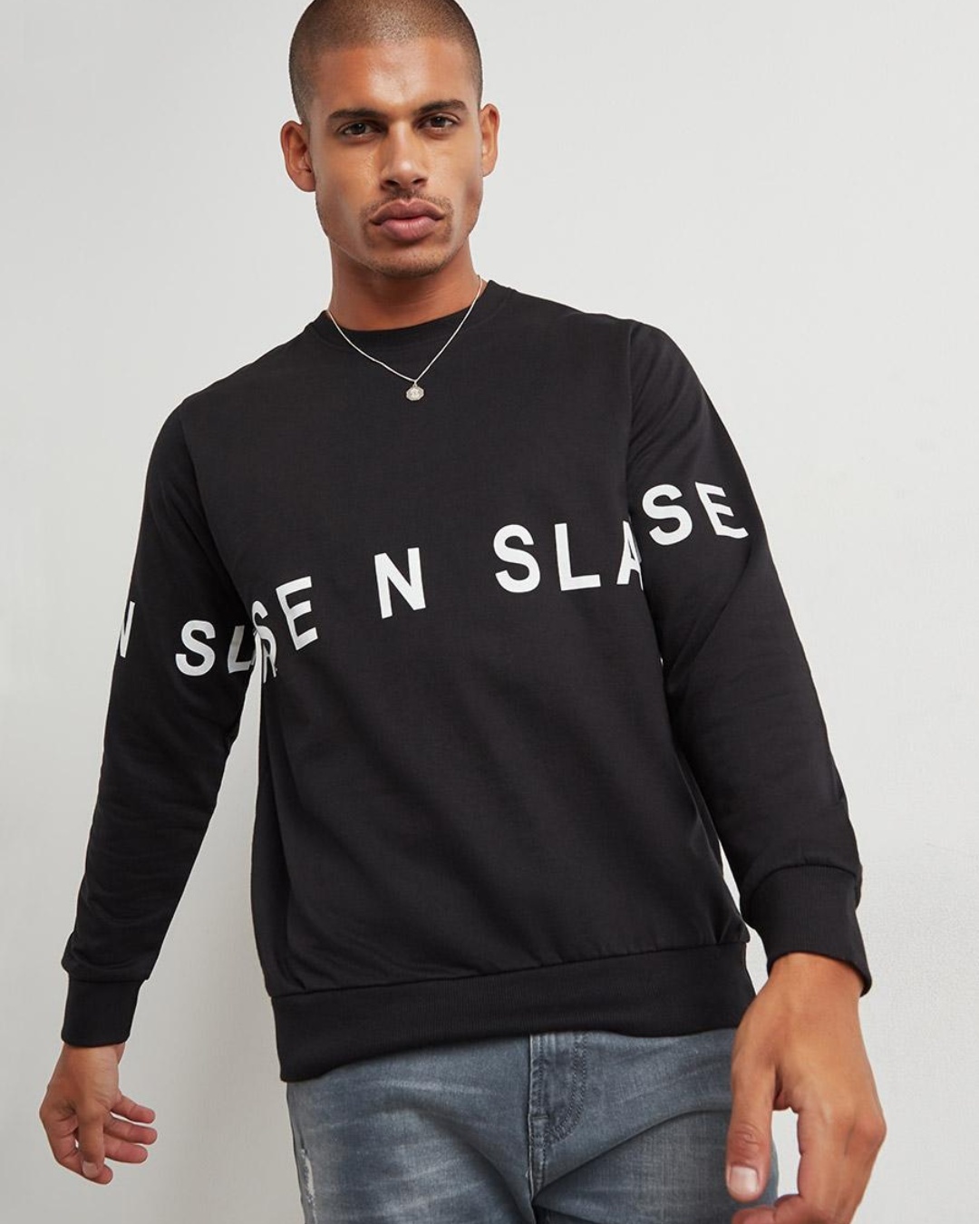 Buy Men's Black Typography Sweatshirt Online at Bewakoof