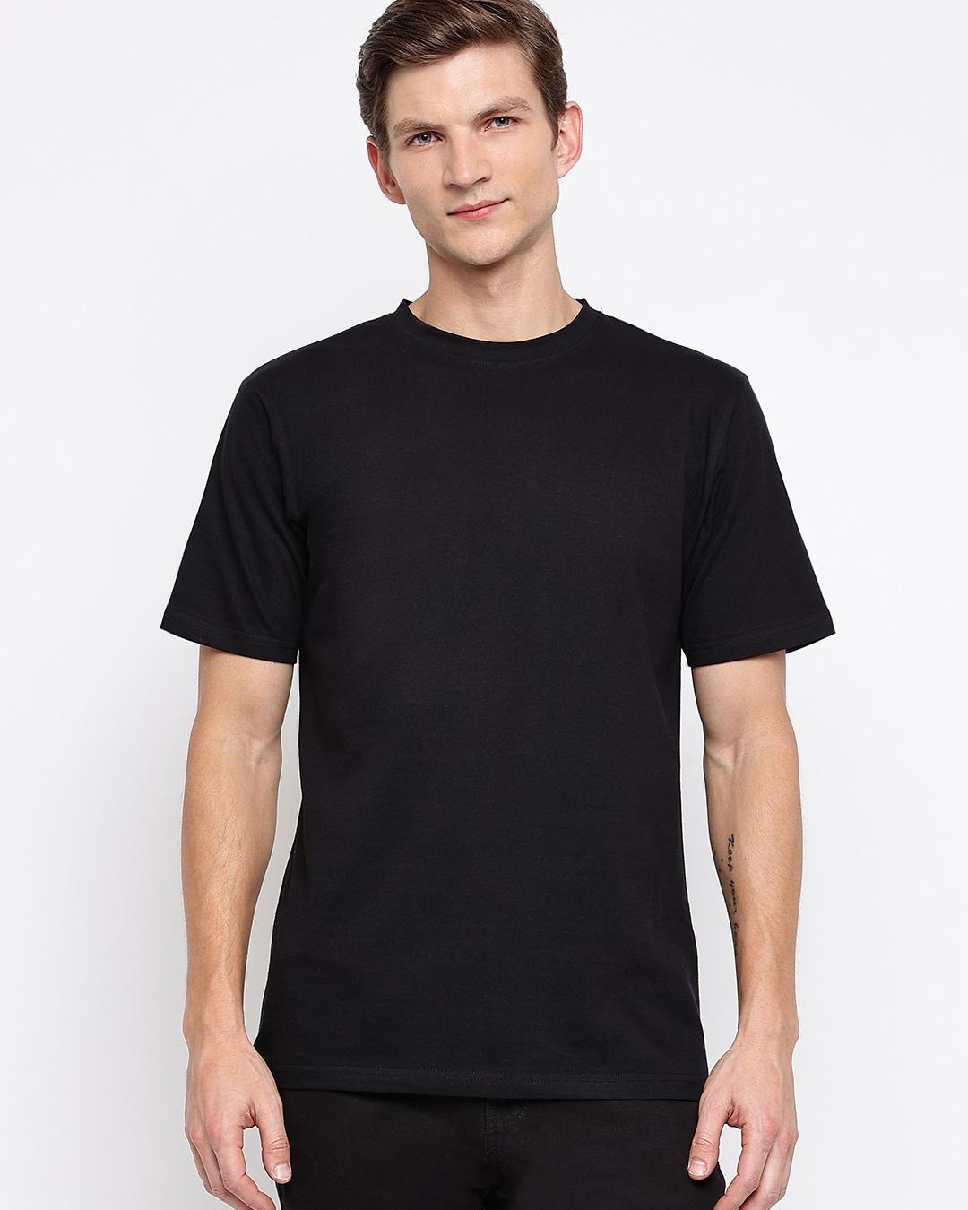 Shop Men's Black Typography T-shirt-Back