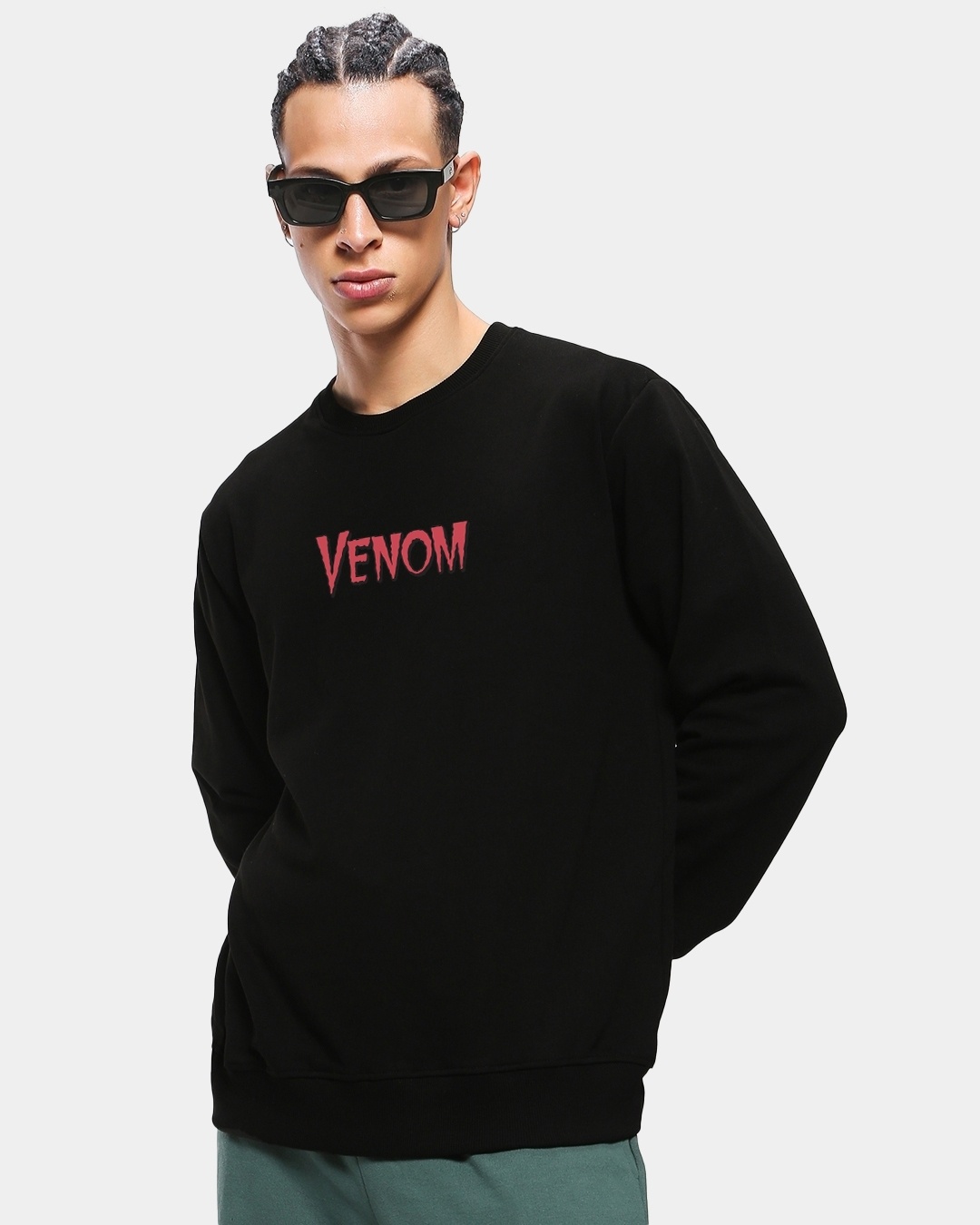 Shop Men's Black Venom Graphic Printed Sweatshirt-Back