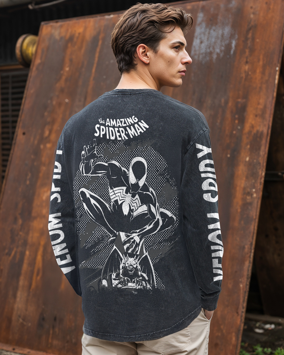 Logo Circle Tee - Black Acid Wash