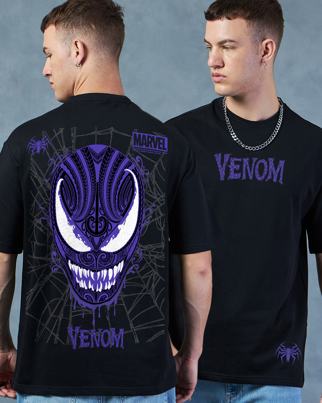 Buy Men's Black Venomized Graphic Printed Oversized T-shirt Online at ...