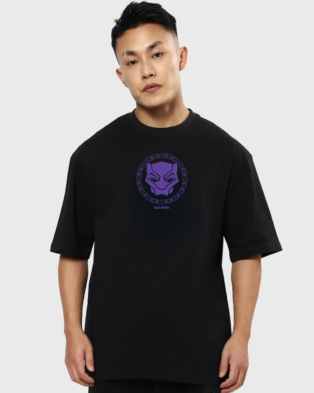 Shop Men's Black Wakanda Forever Graphic Printed Oversized T-shirt-Back