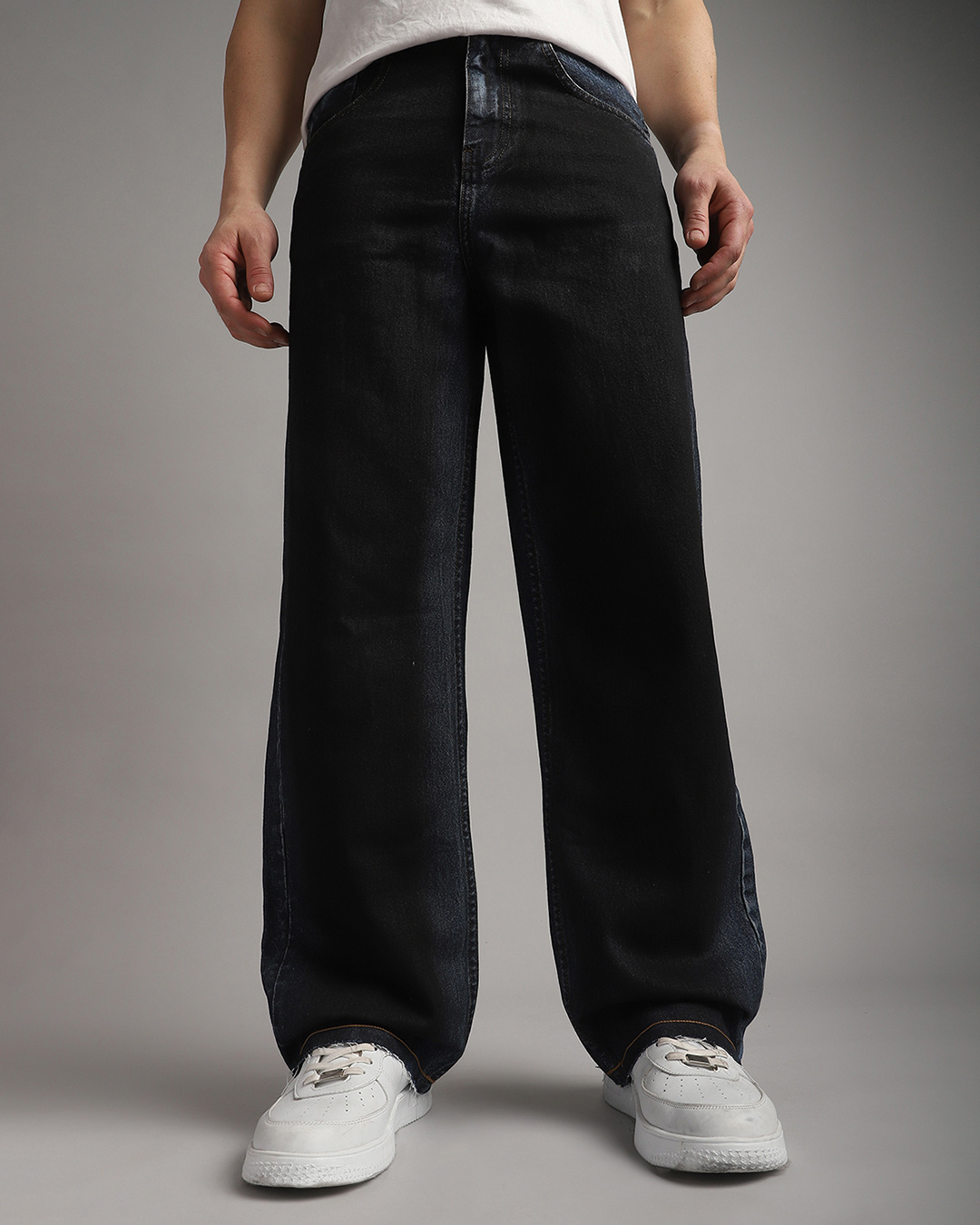 Buy Men's Black Washed Baggy Relaxed Fit Jeans Online at Bewakoof — free download