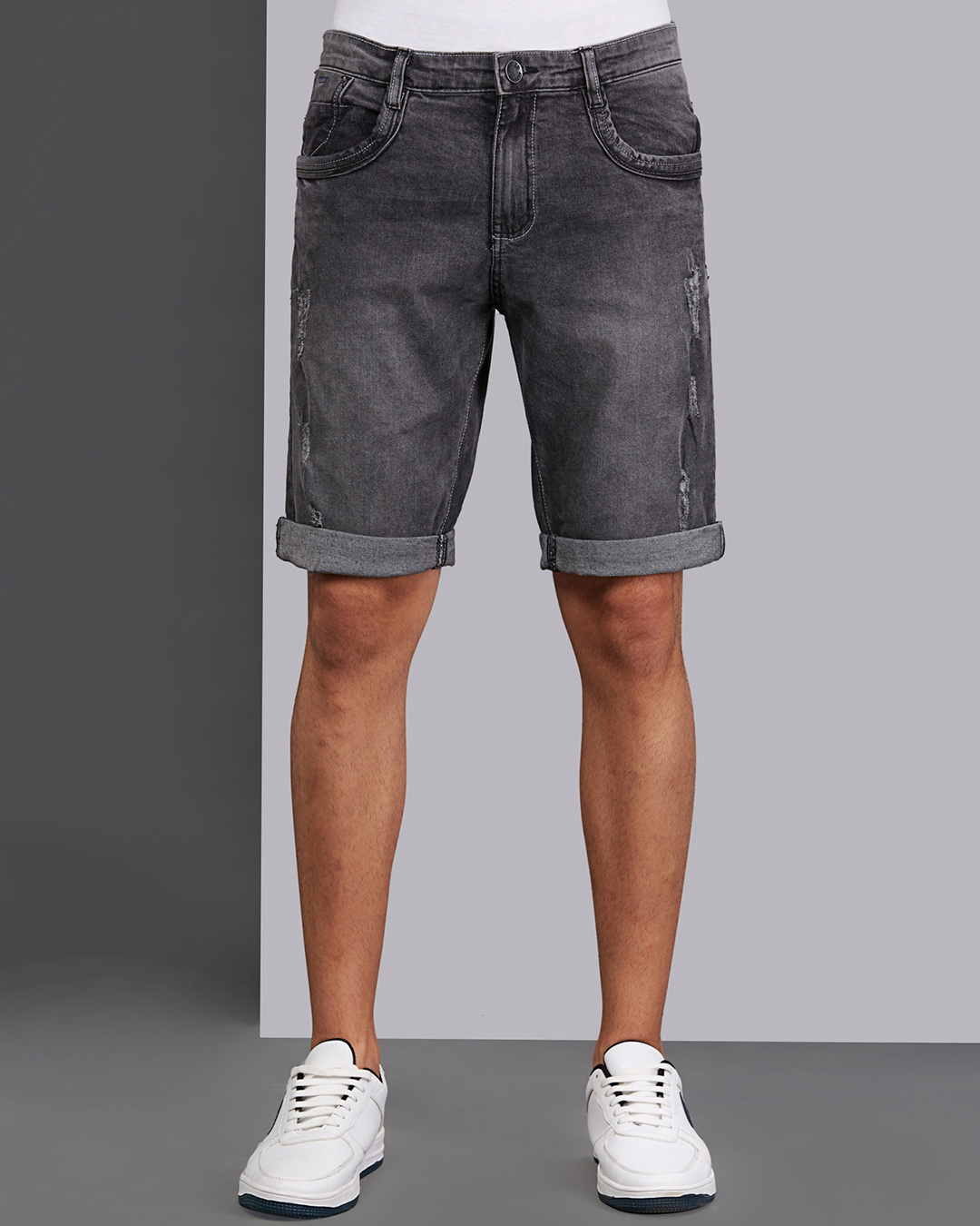 buy-men-s-black-washed-distressed-denim-shorts-online-at-bewakoof
