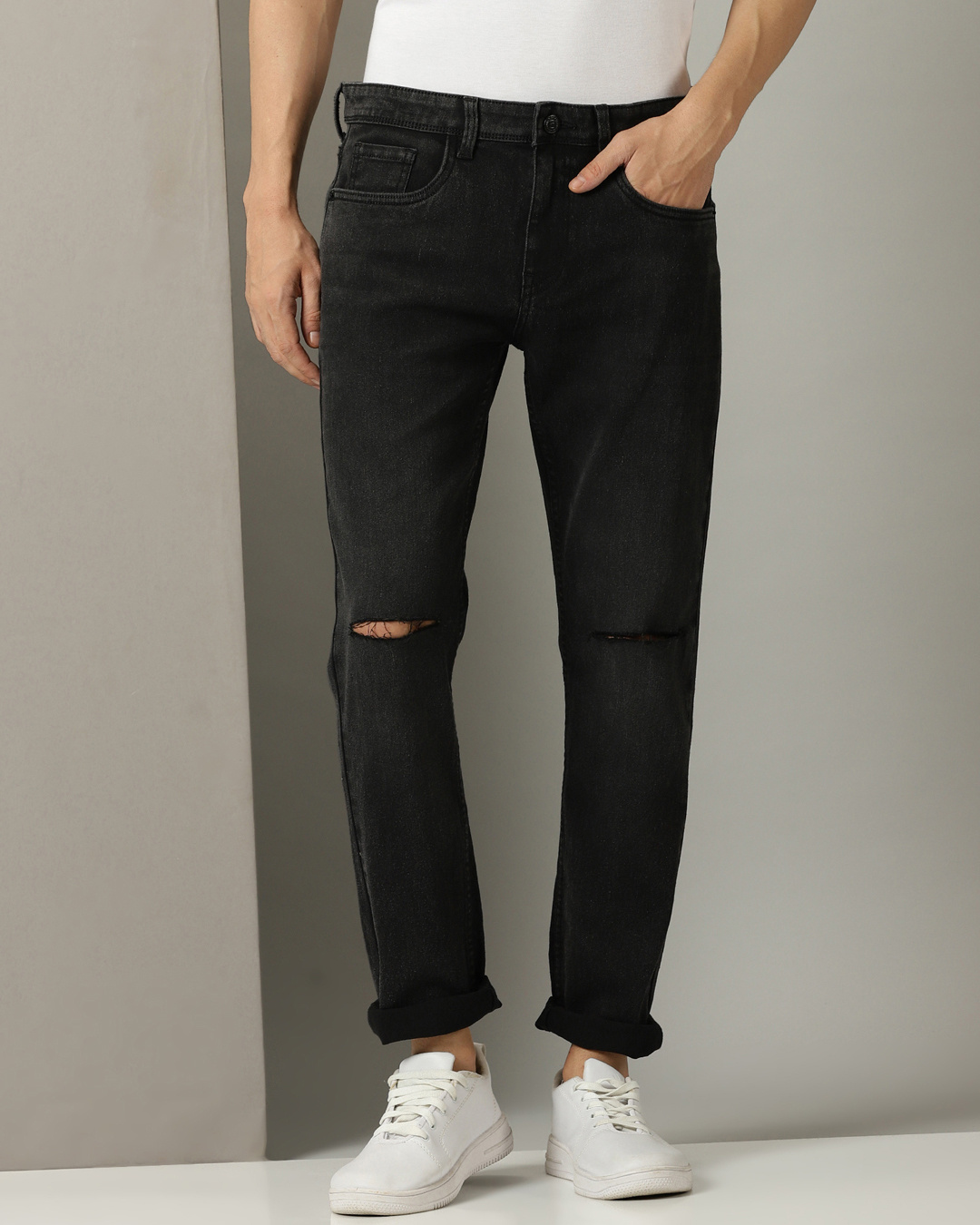 Buy Mens Black Washed Jeans Online At Bewakoof